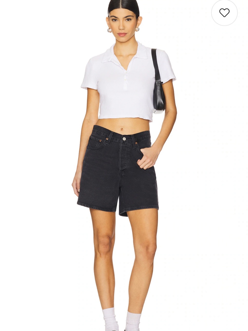 Agolde Black V waist Denim Shorts